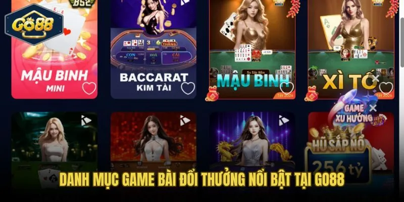 Danh mục game bài đổi thưởng phong phú từ Tiến Lên đến Poker