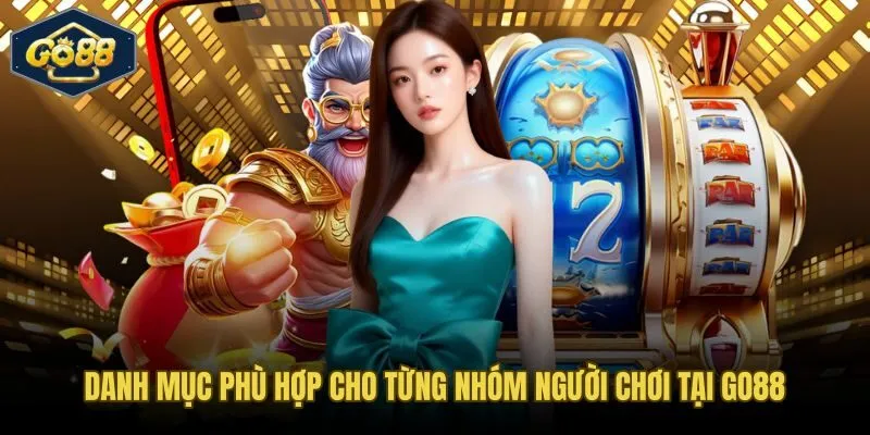 Năm chân dung người chơi và sảnh phù hợp trong kho game Go88
